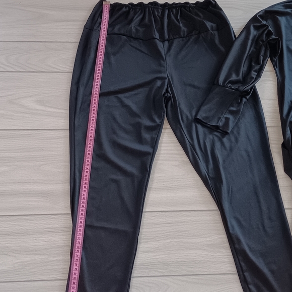 Women Solid Color Loose Long Sleeve Top And High Waist Pants Two-Piece Set - Picture 14 of 16